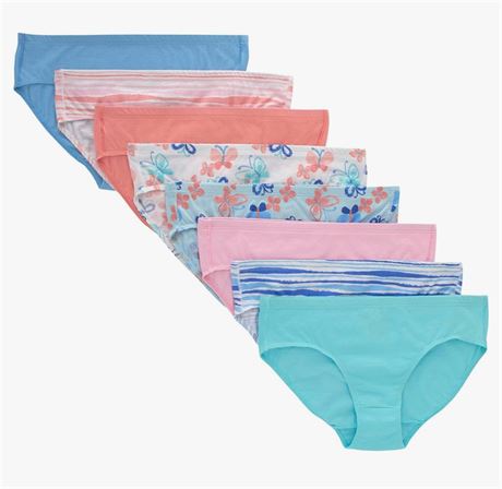 Hanes Ultimate Girls' Underwear, Pure Comfort Organic 100% Cotton Panties, Brief