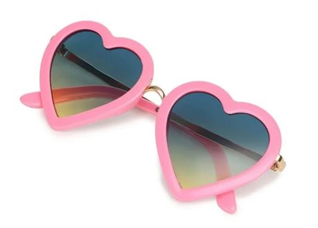 mibasies Kids Heart Sunglasses for Toddler Girls Age 3-10, UV 400 Protection