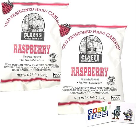 Claey's Raspberry Old Fashioned Hard Candies 6 oz. (Pack of 2)