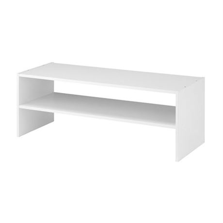Stackable 31 Extra Wide 2-Shelf Storage Organizer White