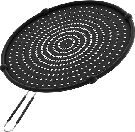 | USA | 13 Inch Black Silicone Grease Splatter Guard for Frying Pan, Oven Safe