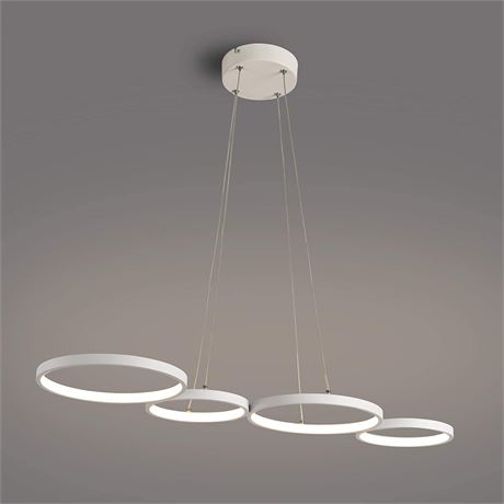LED Pendant Light Modern Ring-Shaped 34.6 Inches Length for Living Room Kids