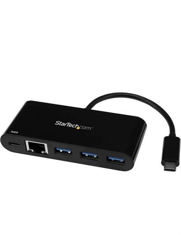 StarTech.com 3 Port USB-C Hub with Gigabit Ethernet & 60W Power Delivery