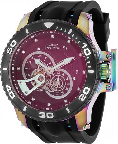 Invicta Men's Pro Diver 50mm Silicone Automatic Watch, Black (Model: 36116), Bla