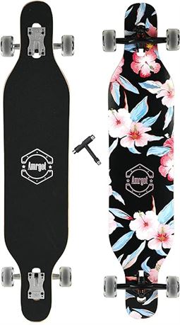 Amrgot Longboards Skateboards 42 inches Complete Drop Down Through Deck Crusier