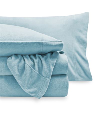 Bare Home Cozy Fleece Sheet Set - Extra Plush Polar Fleece - Deep Pocket - Queen
