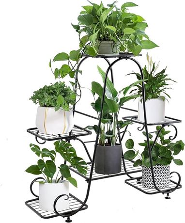 Metal Plant Stand Indoor Outdoor Multiple 6 Tier Tall Corner Flower Pot Holder