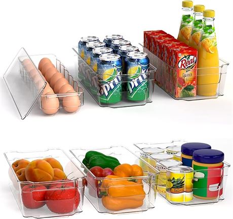 KICHLY Fridge Organizers - 6 Pack - Ideal for Pantry Org...