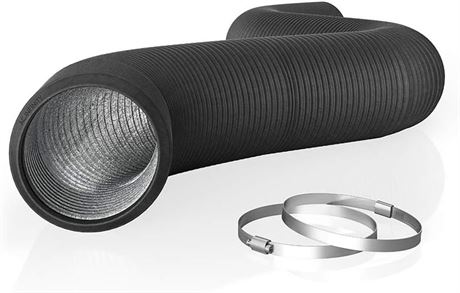 Flexible 6-Inch Aluminum Ducting, Heavy-Duty Four-Layer Protection, 25-Feet