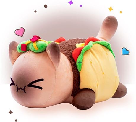 Taco Cat Stuffed Animal Plush,Soft Meemeows Cat Plush Doll Birthday, Party Gift