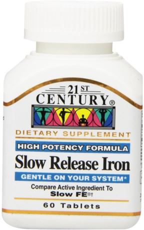 Slow Release Iron 60 Tabs by 21st Century