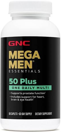 best by 06/25,60 caplets,GNC Mega Men 50 Plus One Daily Multivitamin | 