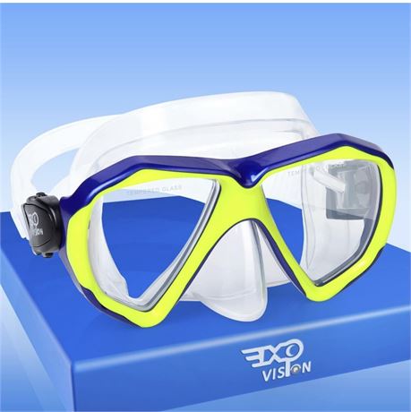 Kids Diving Mask 180° Anti-Fog Swim Mask, Tempered Glass Child Swim Goggles