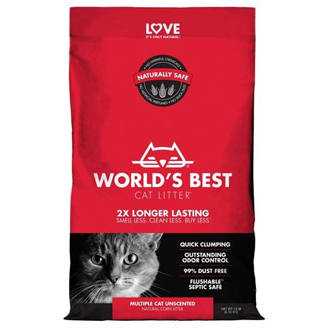 World S Best Cat Litter Multiple Cat Unscented Natural Cat Litter 15 Lb