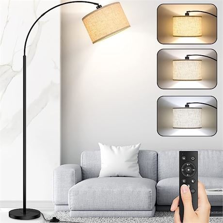 Arc Floor Lamps for Living Room, Modern Remote Control Standing L...