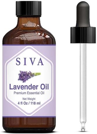 4 fl oz (118ml) - Siva Lavender Essential Oil Premium Essential Oil with Dropper