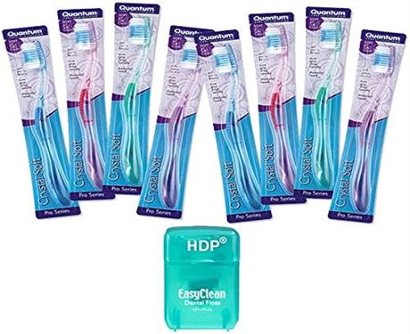HDP Crystal Soft Toothbrush Floss Size:Pack of 8 wth Bonus