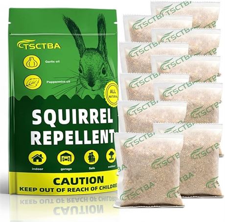 10 Packs - Squirrel Repellent Outdoor,Chipmunk Repellent Outdoor, Natural Squirr