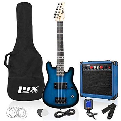 LyxPro Beginner 30” Electric Guitar & Electric Guitar Accessories for Kids Blue