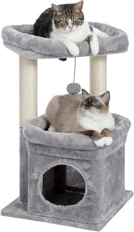 PAWZ Road Cat Tree, Multi-Level Cat Tower with Sisal-Covered Scratching Post, Co
