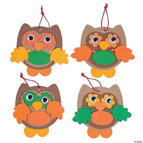 Fall Color Owl Ornament Craft Kit - Makes 12