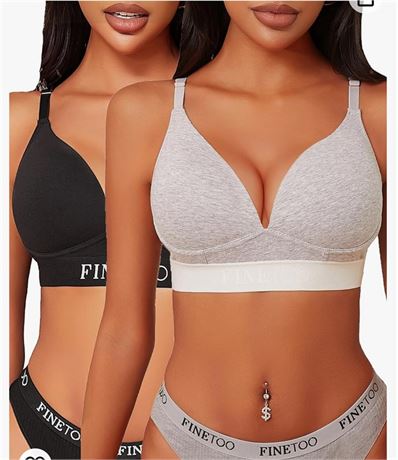 FINETOO Wireless Bras for Women Comfy Cotton Bra Full Coverage Lightly Lined Wom