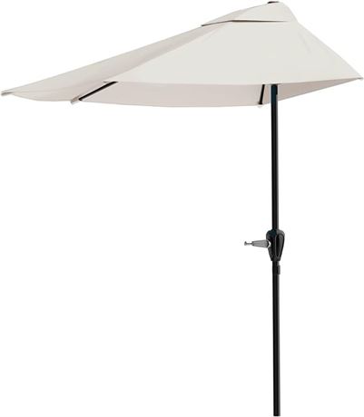 92" H - Pure Garden 50-145-T 9' Half Round Patio Umbrella, Tan