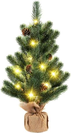Luxspire Tabletop Christmas Tree, National Tree Pre-lit Artificial Mini Christma