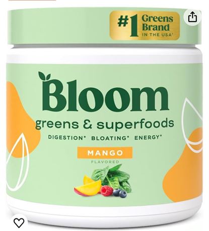 Bloom Nutrition Greens and Superfoods Powder for Digestive Health, Greens Powder