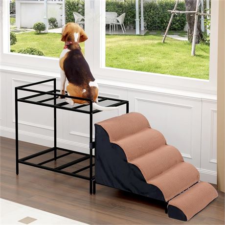 Large Dog Window Perch, Gentle Slope Safety Stairs, Dog Perch