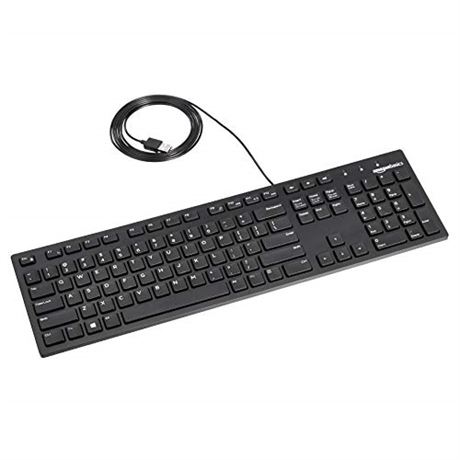 Amazon Basics Matte Black Wired Keyboard