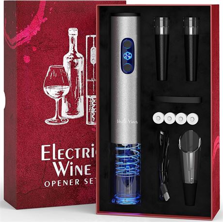 Electric Wine Opener Set Uncle Viner with Charger & Batteries -