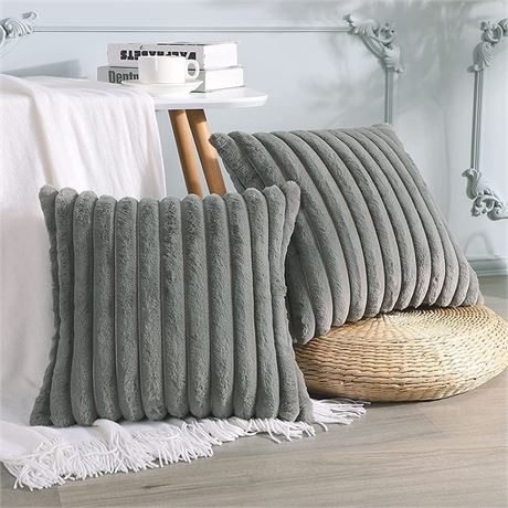 Soft Cozy Throw Pillow Covers (grey)
