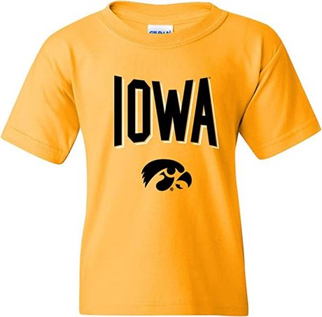 LARGE YOUTH Iowa Hawkeyes T shirt Gold