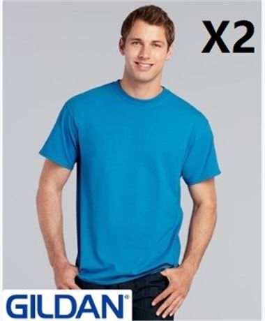 Gildan Ultra Cotton Men’s Classic T-Shirt (Large) X2