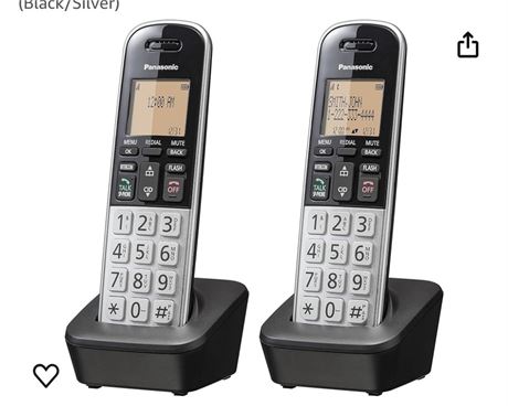 Panasonic Compact Cordless Phone with DECT 6.0, 1.6" Amber LCD and Illuminated H