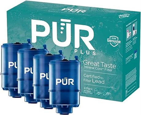 PUR Plus Mineral Core Faucet Mount Water Filter Replacement, 4 Pack – Compatible