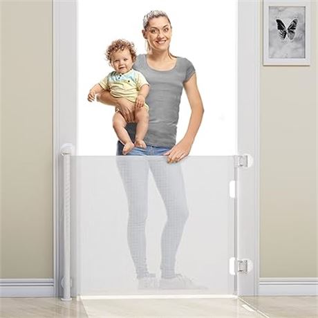 33 * 55 inches, Punch-Free Retractable Baby Gate, BabyBond Extra Wide Baby Gate