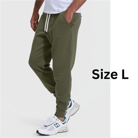 Size L, Military Green Fleece French Terry Jogger