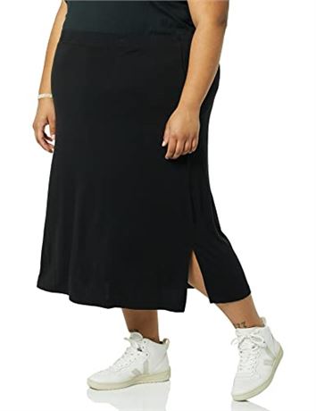 SIZE: XXL Amazon Essentials Women's Pull-on Knit MIDI Skirt