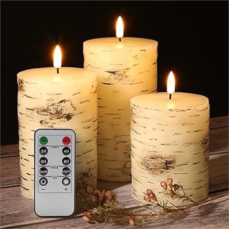 Flameless Pillar Candles with Remote, Flickering F...