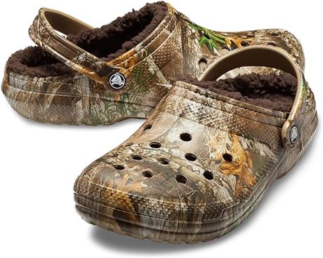 SIZE: M4/W6 - Crocs Women's Classic Lined Clog | Fuzzy Slippers, Realtree Camo