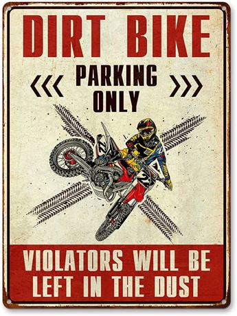 Dirt Bike Aluminum Sign, 9" x 11" Dirtbike Motocross Gifts
