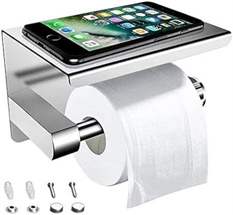 Uplayteck Bright Sliver Toilet Paper Holder Paper Roll Holder Wall Mounted with