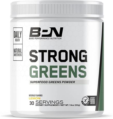 BARE PERFORMANCE NUTRITION, BPN Strong Greens Superfood Powder, 7.9OZ
