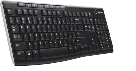 Logitech MK270 Wireless Keyboard, 2.4 GHz Wireless, Compact, 8 Multimedia and Sh
