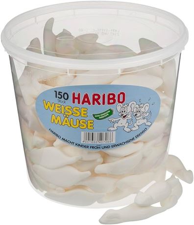 Haribo Weisse Mäuse, 1er Pack (1 x 1.05 kg Dose)