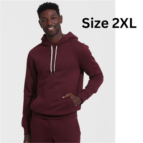 Size 2XL, Mahogany Fleece French Terry Pullover Hoodie