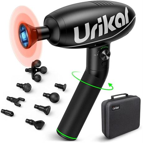 Urikar Pro 2 Heated Massage Gun for Athletes, Deep Tissue Muscle Massager Gun wi