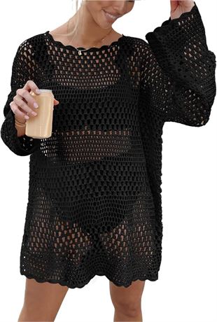 SIZE:XL, Prinbara Women Swimsuit Crochet Hollow Out Swim Cover Up Bikini Swimwea